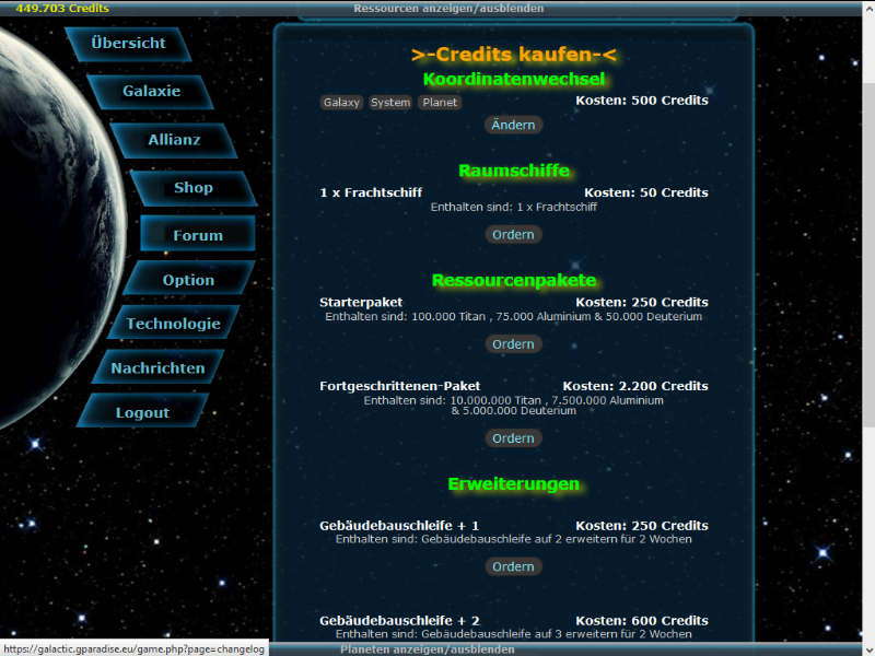 Screenshot Galactic Paradise