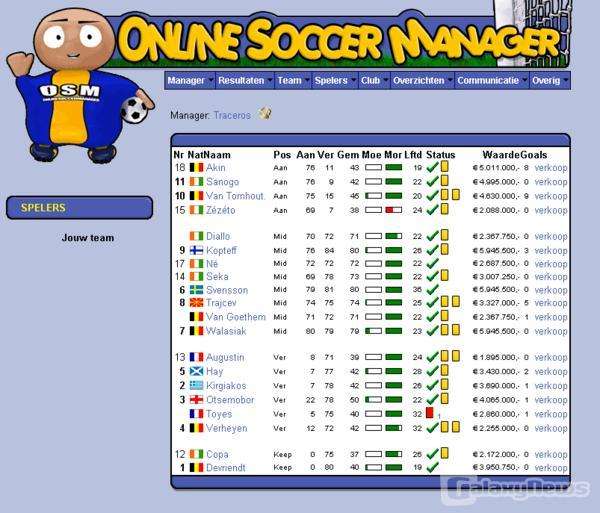 Screenshot Online Soccer Manager