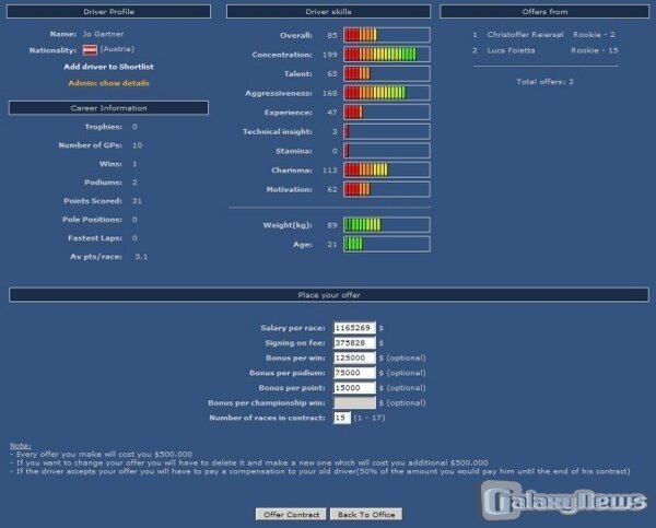 Screenshot Grand Prix Racing Online