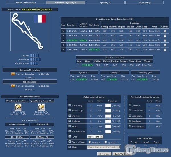 Screenshot Grand Prix Racing Online