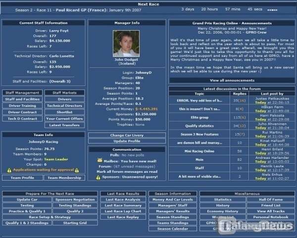 Screenshot Grand Prix Racing Online