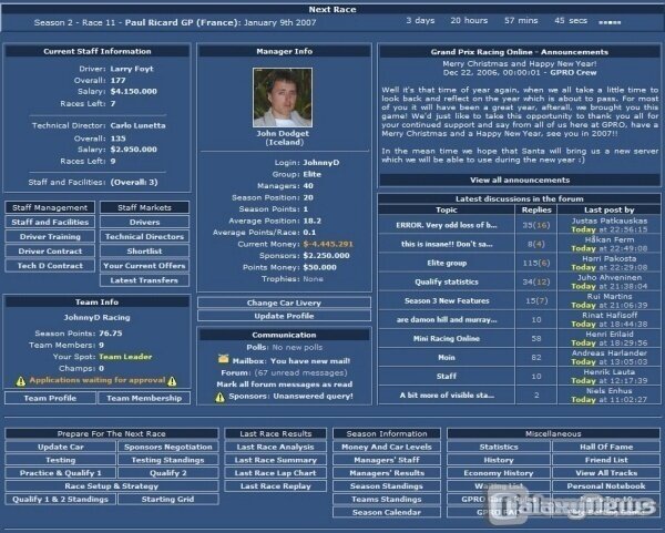 Screenshot Grand Prix Racing Online