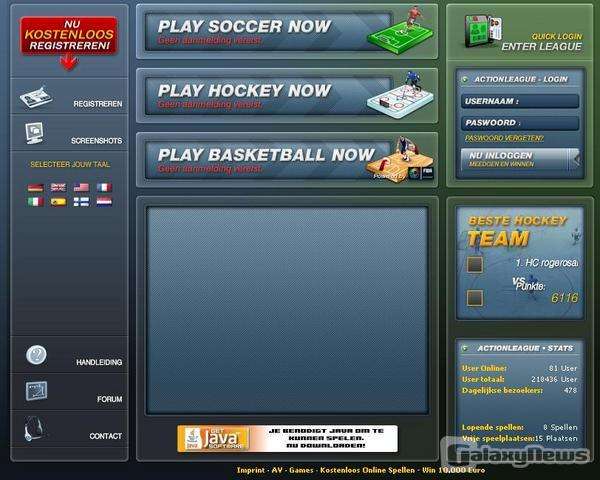 Screenshot actionleague