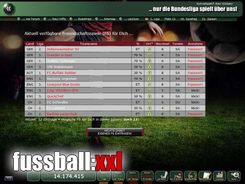 Screenshot fussball:xxl
