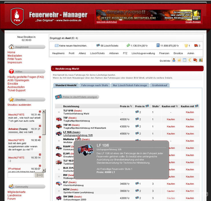 Screenshot FWM-Feuerwehr-Manager