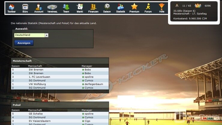 Screenshot AV-Kicker - Der Fussball-Manager