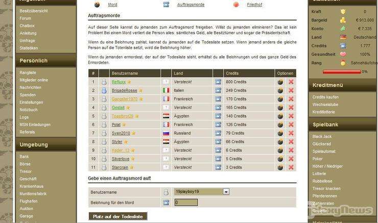 Screenshot Sahneschnittchengame