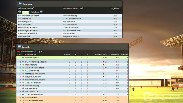 Screenshot AV-Onlinefussballmanager