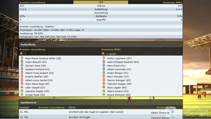 Screenshot AV-Onlinefussballmanager