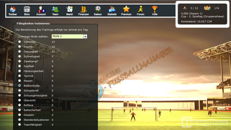 Screenshot AV-Onlinefussballmanager