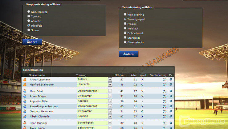 Screenshot AV-Onlinefussballmanager