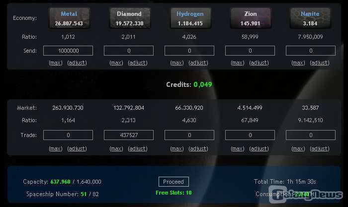 Screenshot System Empires