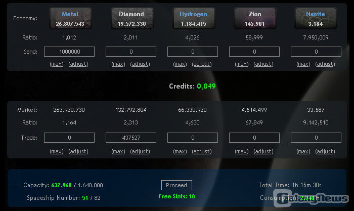 Screenshot System Empires