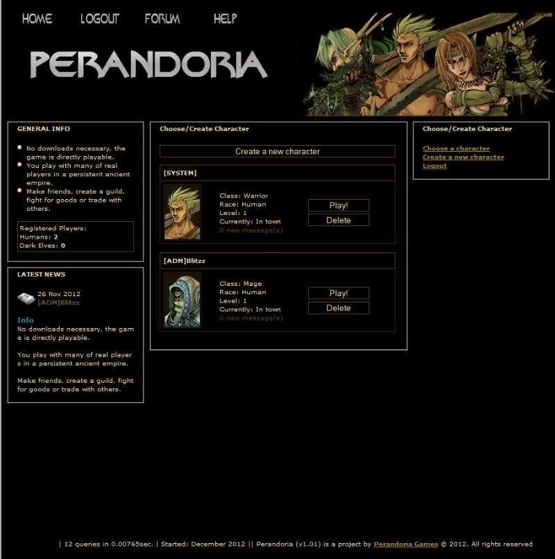 Screenshot Perandoria Browsergame