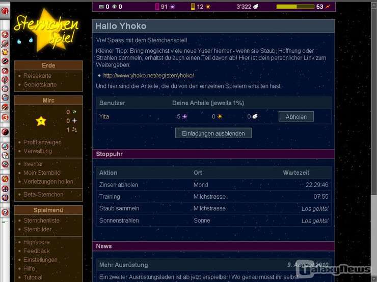 Screenshot Sternchenspiel