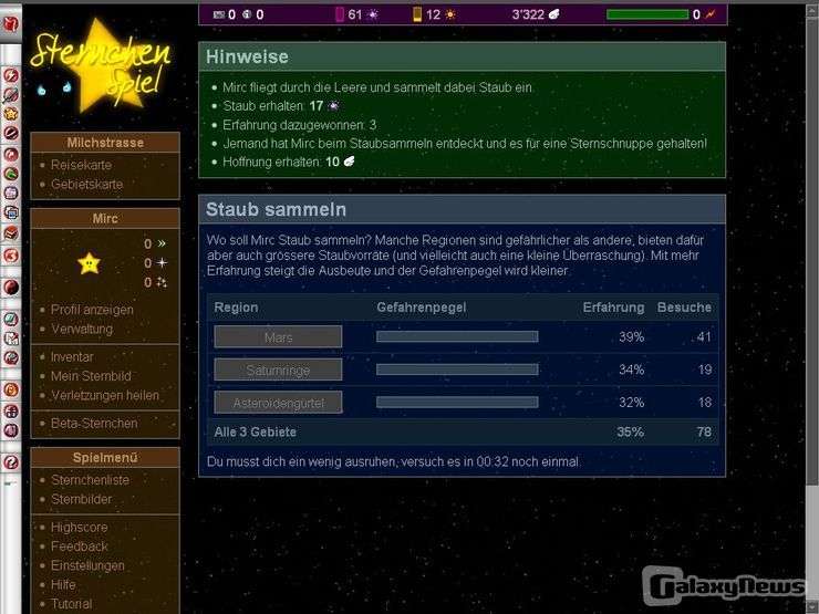 Screenshot Sternchenspiel