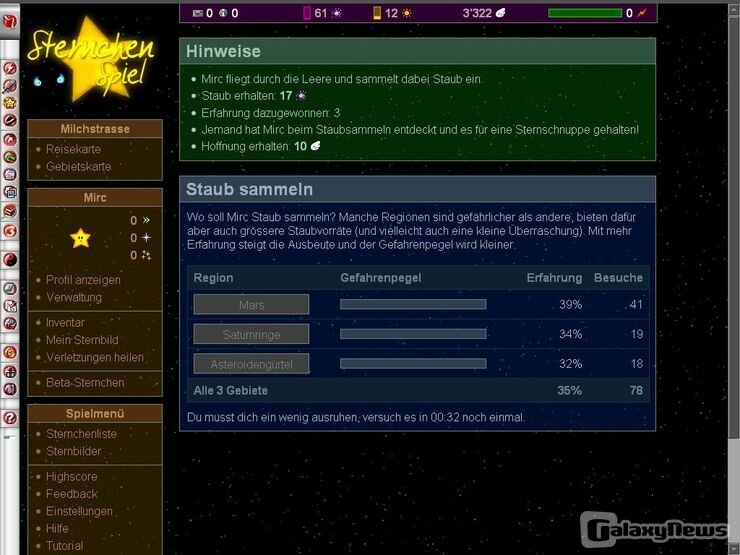 Screenshot Sternchenspiel