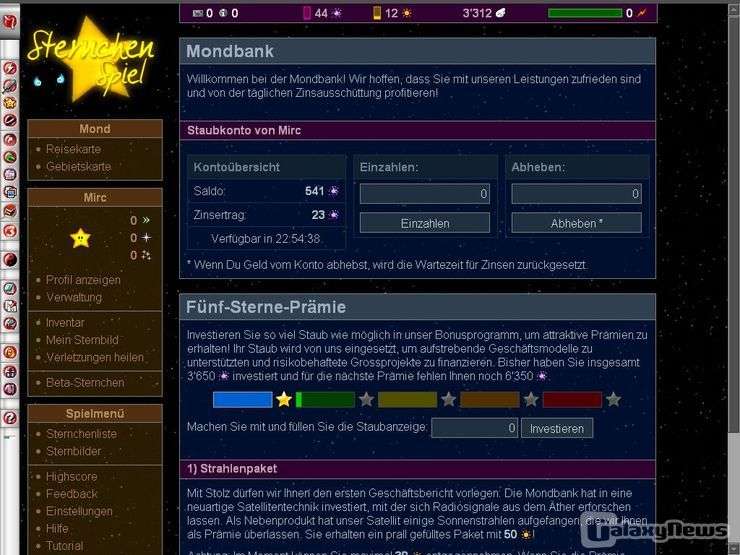 Screenshot Sternchenspiel