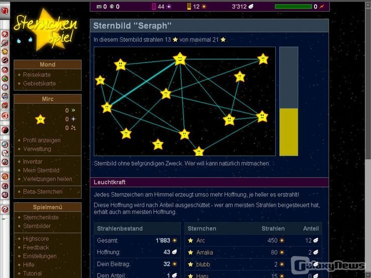 Screenshot Sternchenspiel