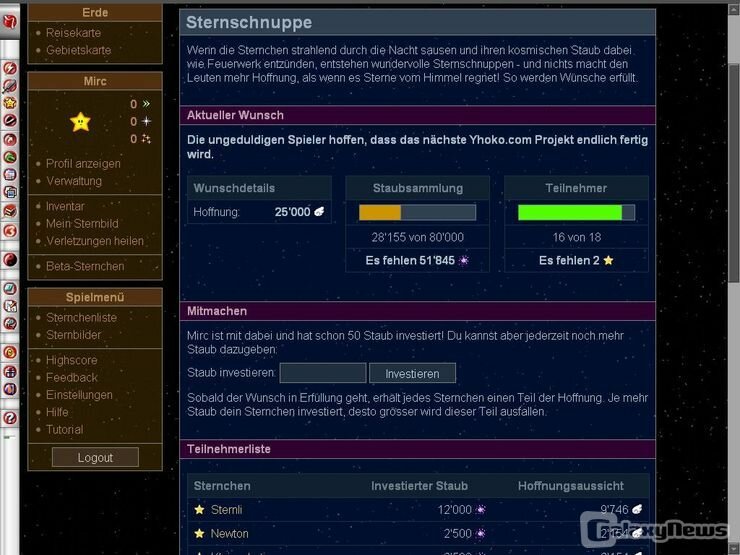 Screenshot Sternchenspiel