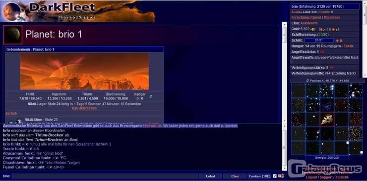Screenshot Darkfleet.de