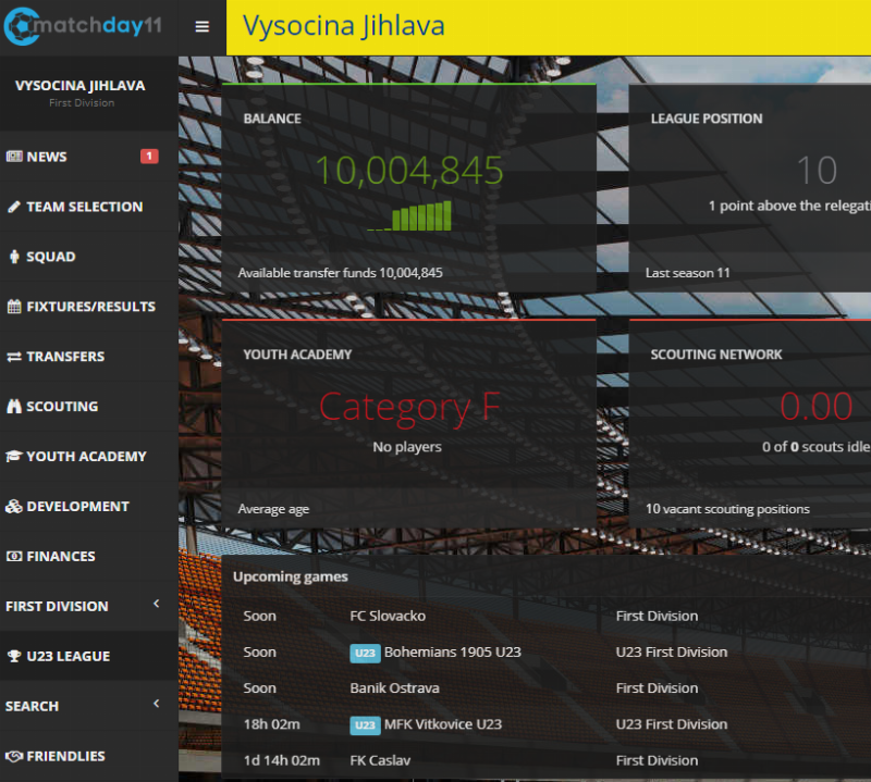 Screenshot Matchday11 Football Manager
