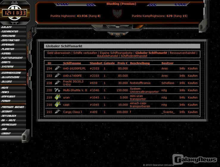 Screenshot Operation Universe