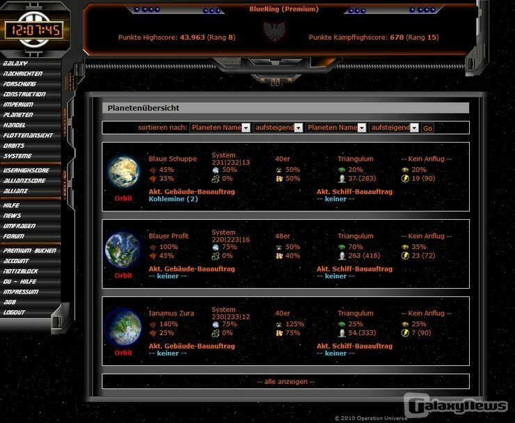 Screenshot Operation Universe