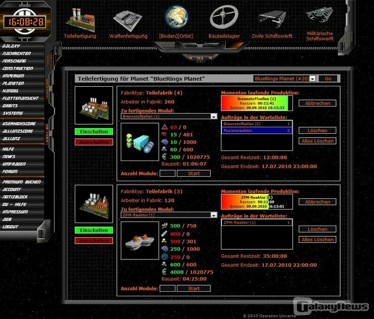 Screenshot Operation Universe