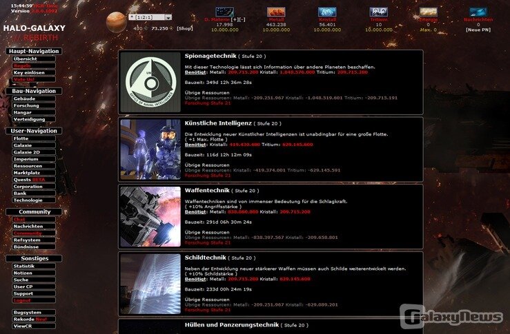 Screenshot Halo-Galaxy