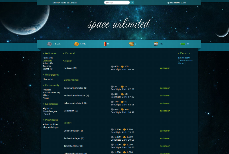 Screenshot spaceunlimited