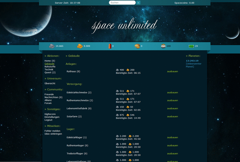 Screenshot spaceunlimited