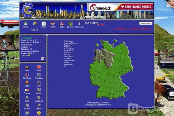 Screenshot Wirtschaftsgigant