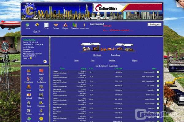 Screenshot Wirtschaftsgigant