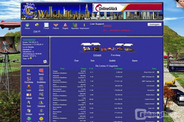Screenshot Wirtschaftsgigant