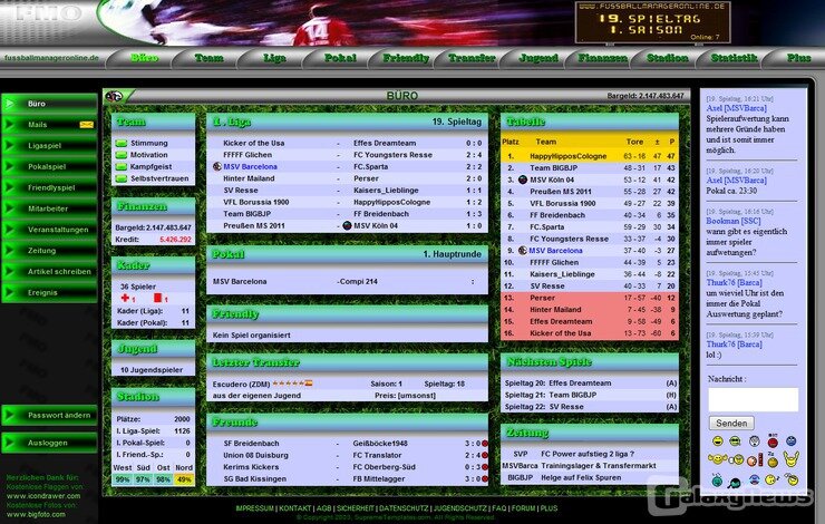 Screenshot fussballmanageronline