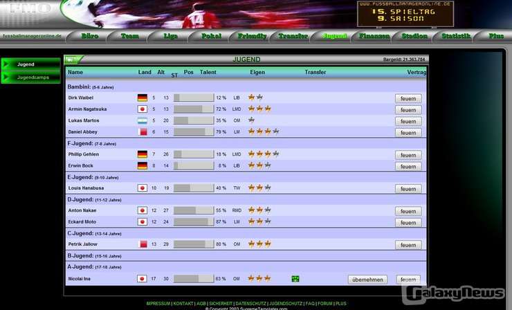 Screenshot fussballmanageronline