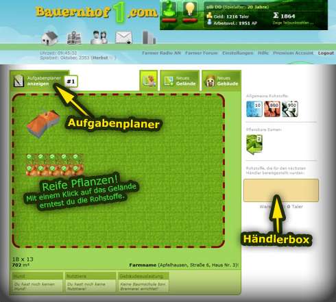 Screenshot Bauernhof Spiel