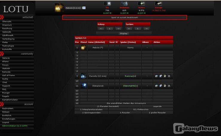 Screenshot Lord of the Universe