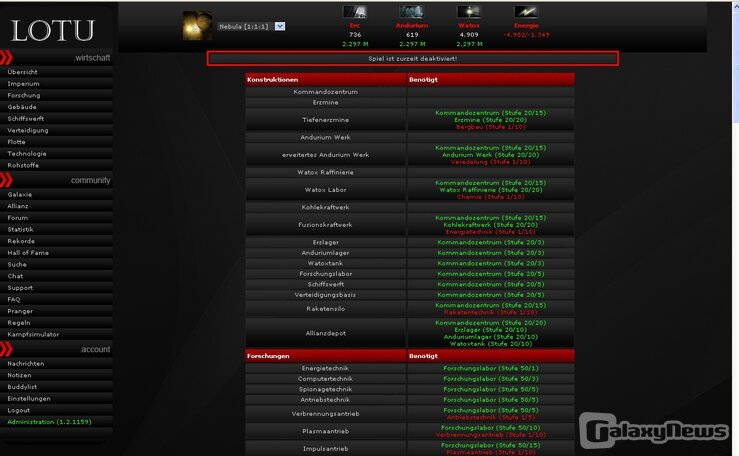 Screenshot Lord of the Universe