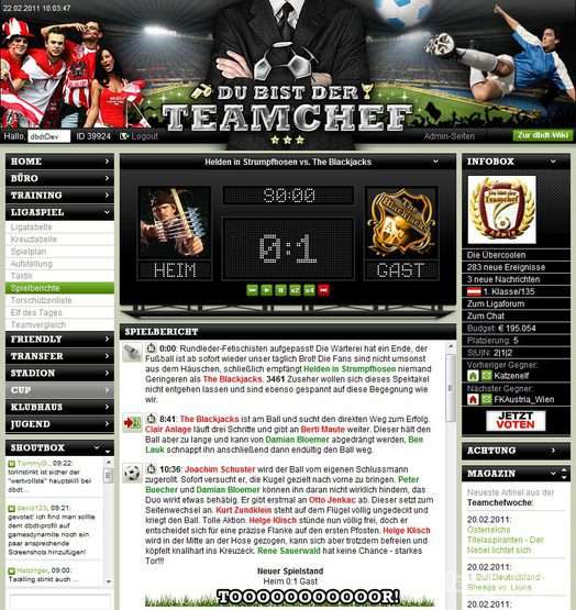 Screenshot Du bist der Teamchef