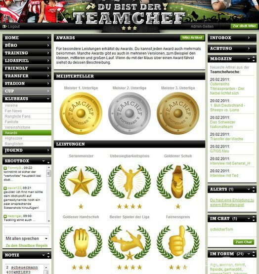 Screenshot Du bist der Teamchef