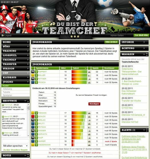 Screenshot Du bist der Teamchef