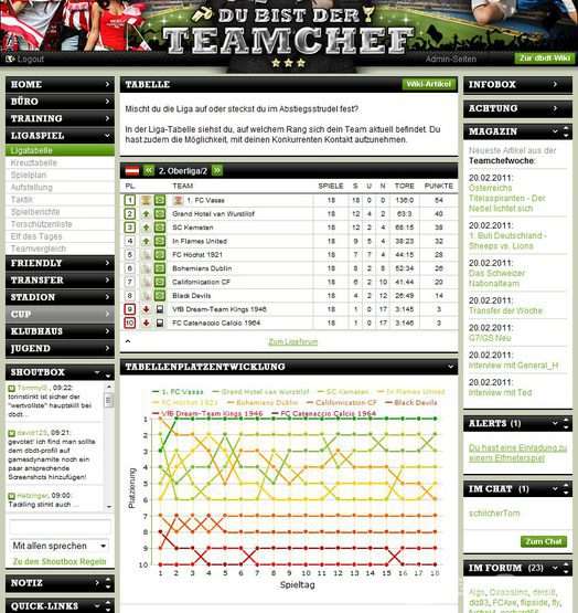 Screenshot Du bist der Teamchef