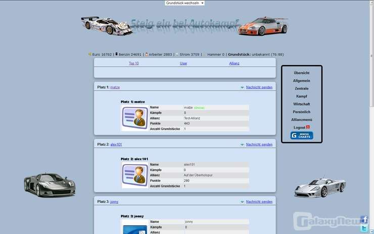Screenshot Autokampf
