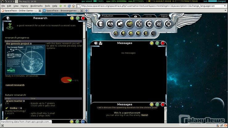 Screenshot SpaceTrace