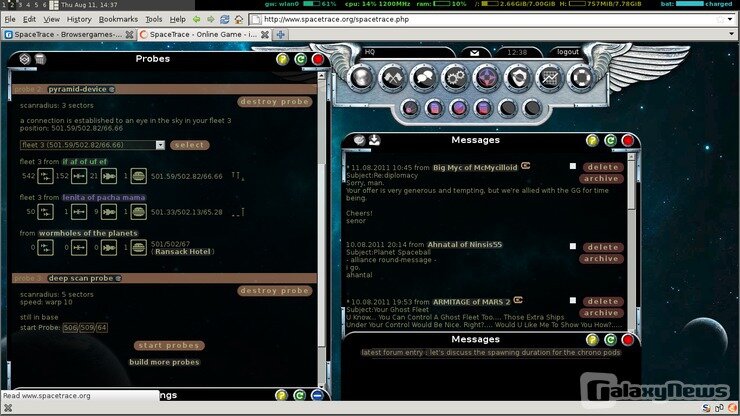 Screenshot SpaceTrace