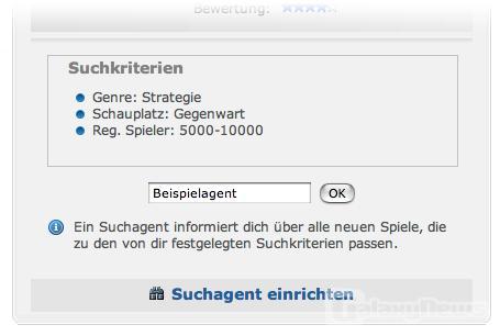 Suchagent: Immer die neuesten Browsergames im Postkasten!