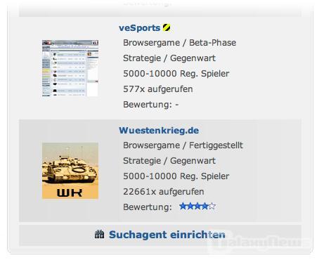 Suchagent: Immer die neuesten Browsergames im Postkasten!
