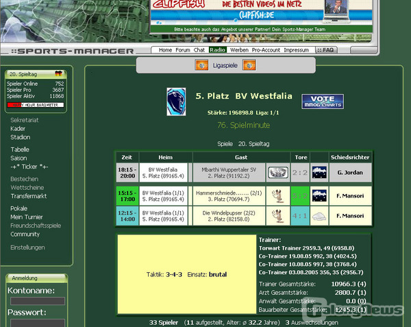 Fußballmanager mit Schwerpunkt auf Community und Featurereichtum